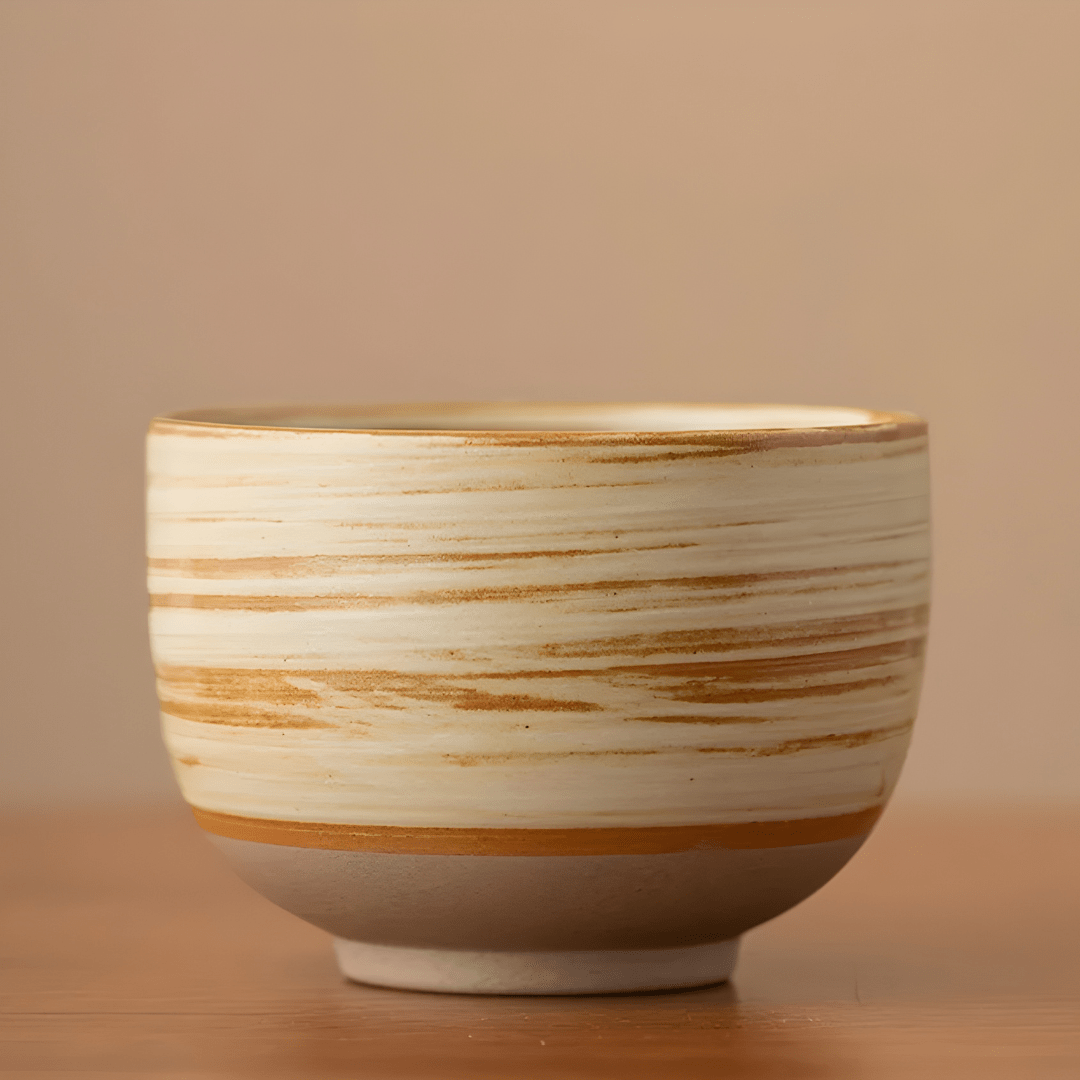 Retro Handmade Stoneware Cup Set – 7-Piece Afternoon Tea Collection
