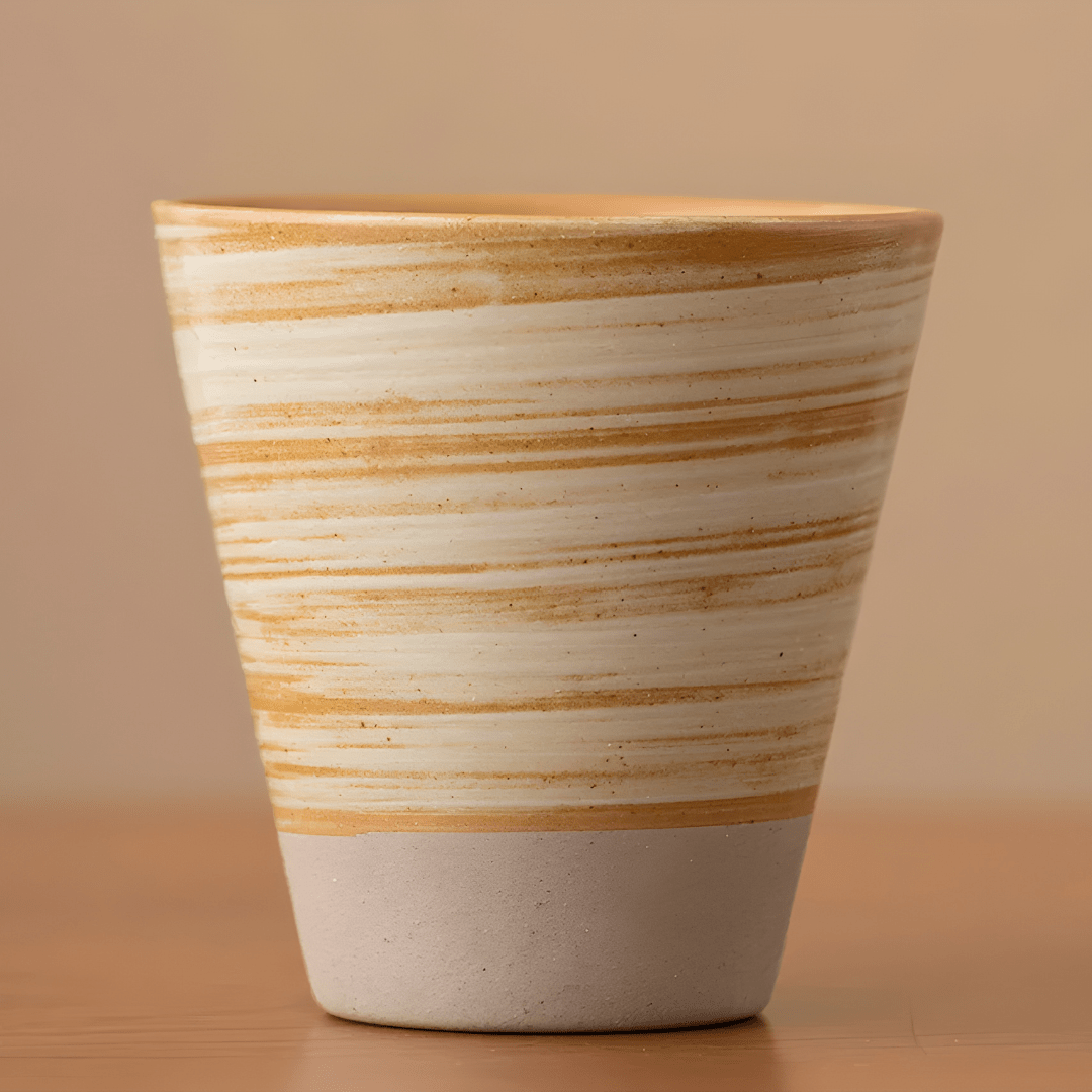 Retro Handmade Stoneware Cup Set – 7-Piece Afternoon Tea Collection