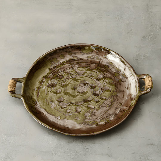 Handmade coarse pottery dinnerware set – plate, bowl & tray for Beirut homes