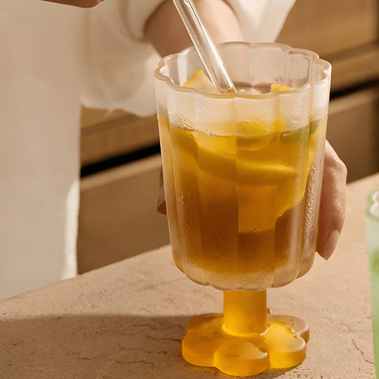 225ml Frosted Flower Cocktail Glass – Summer Goblet Cup