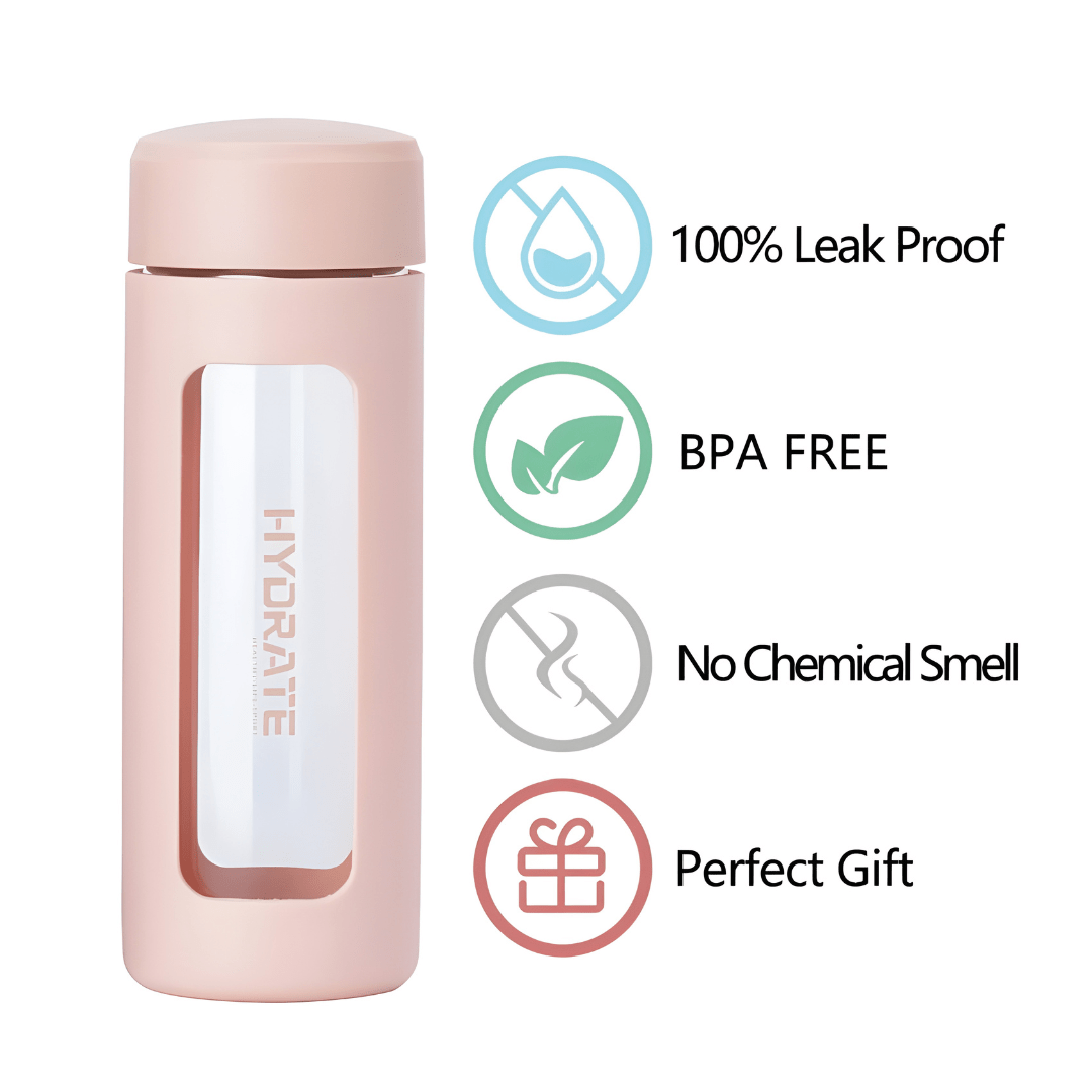 360ml Borosilicate Glass Tea Infuser Bottle – Double-Wall with Durable PP Shell