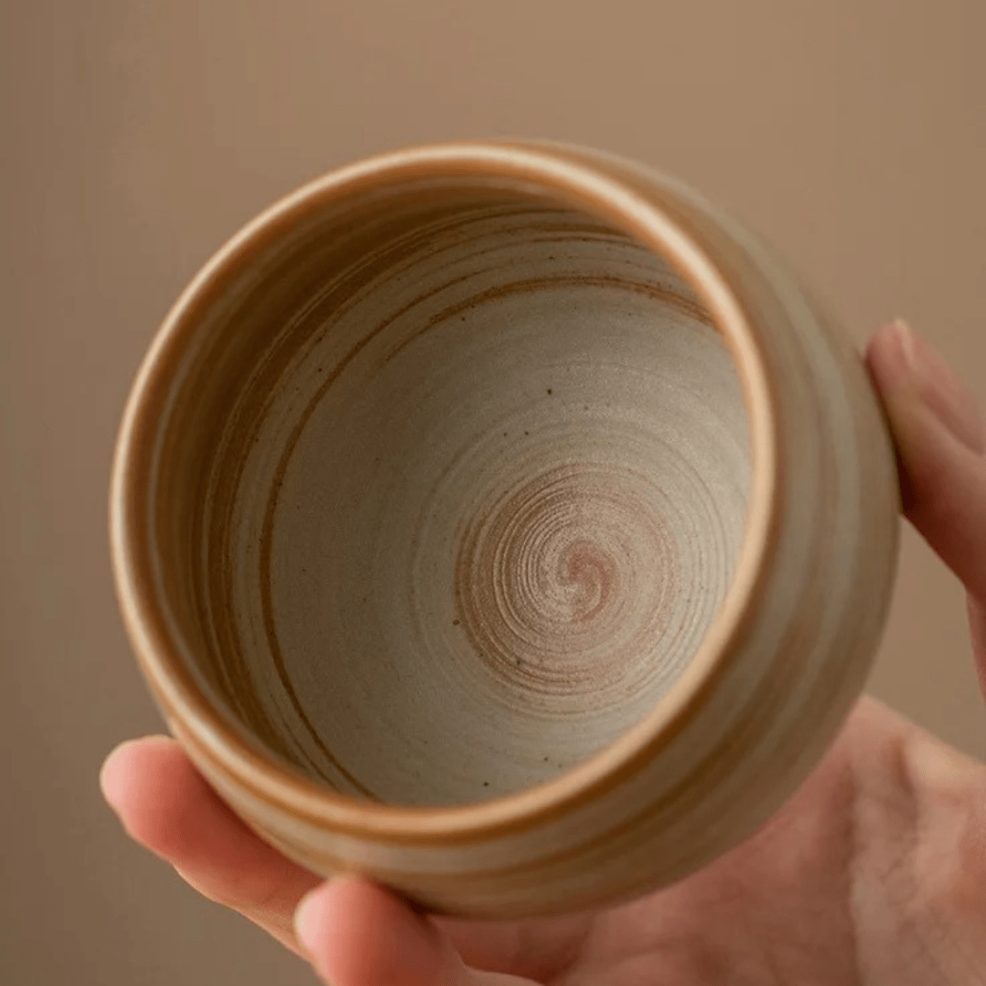 Retro Handmade Stoneware Cup Set – 7-Piece Afternoon Tea Collection