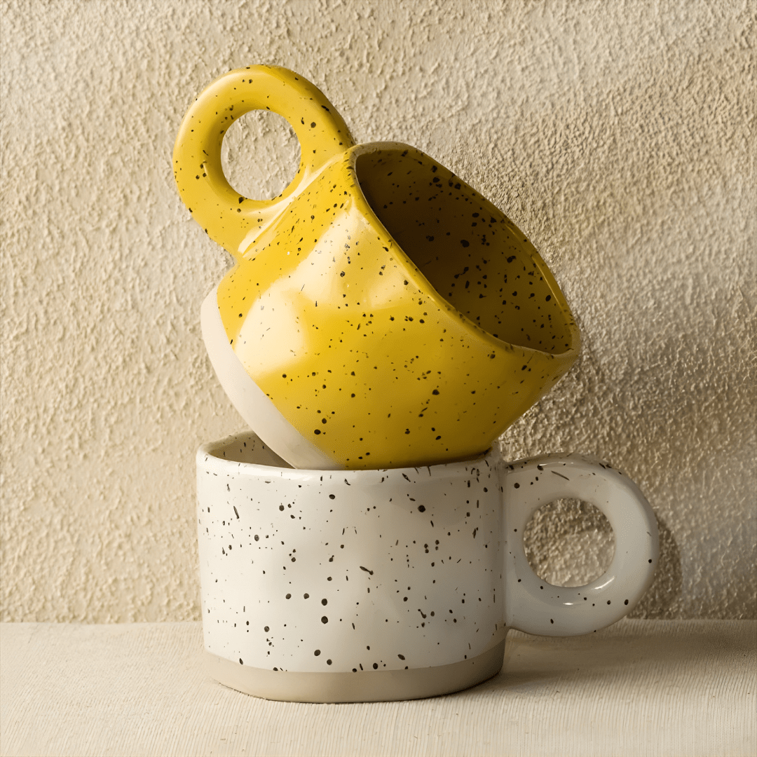 Creatieve gestippelde retro koffiemok 300 ml