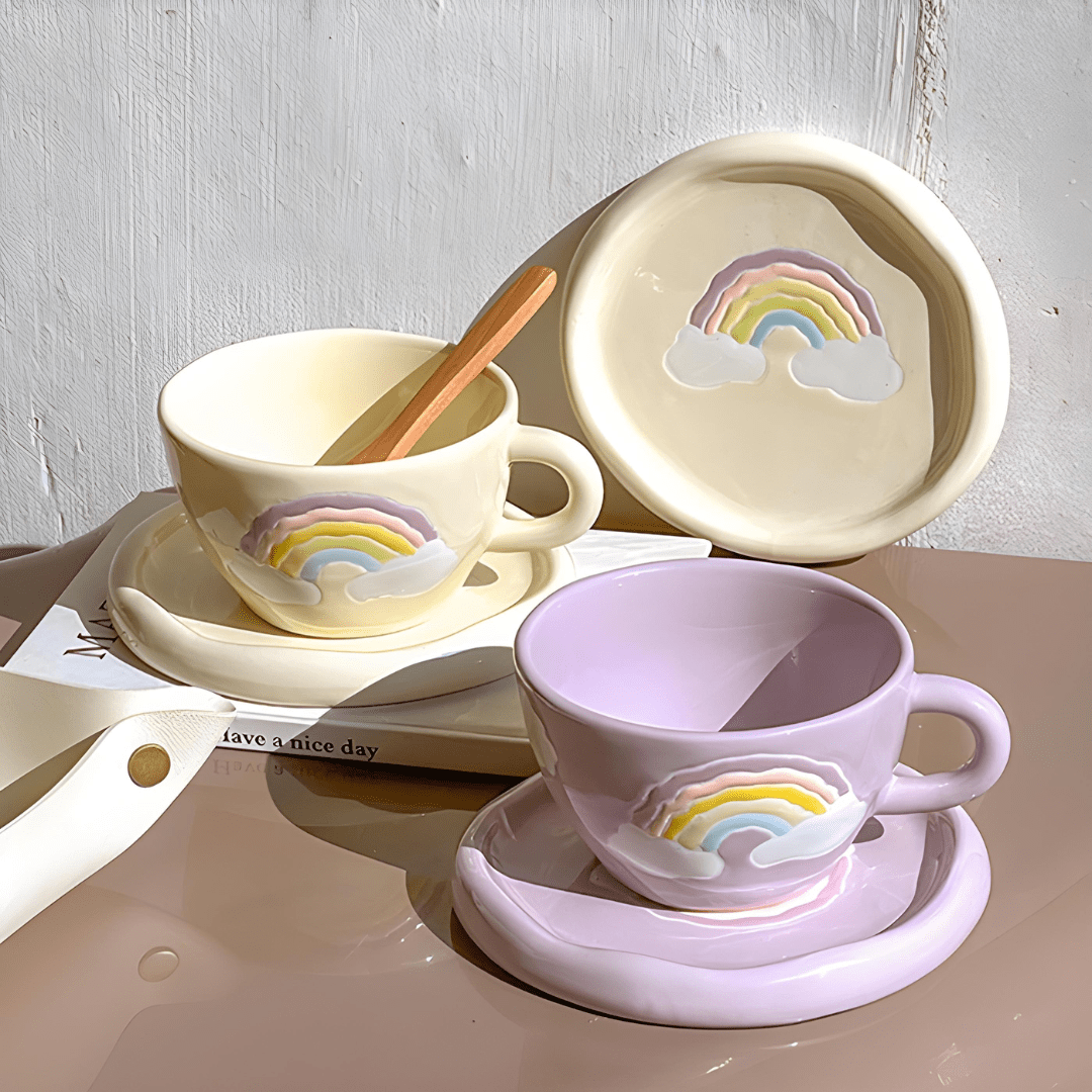 Hand-painted Rainbow Ceramic Coffee Mug 250ML