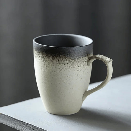 Handmade 320ml porcelain mug with gradient matte finish, available in multiple colors, perfect for coffee or tea