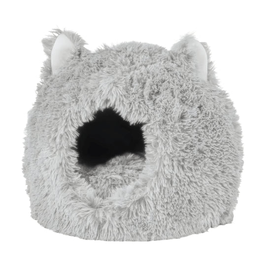 Zoofari gray cat house with cushion and play ball