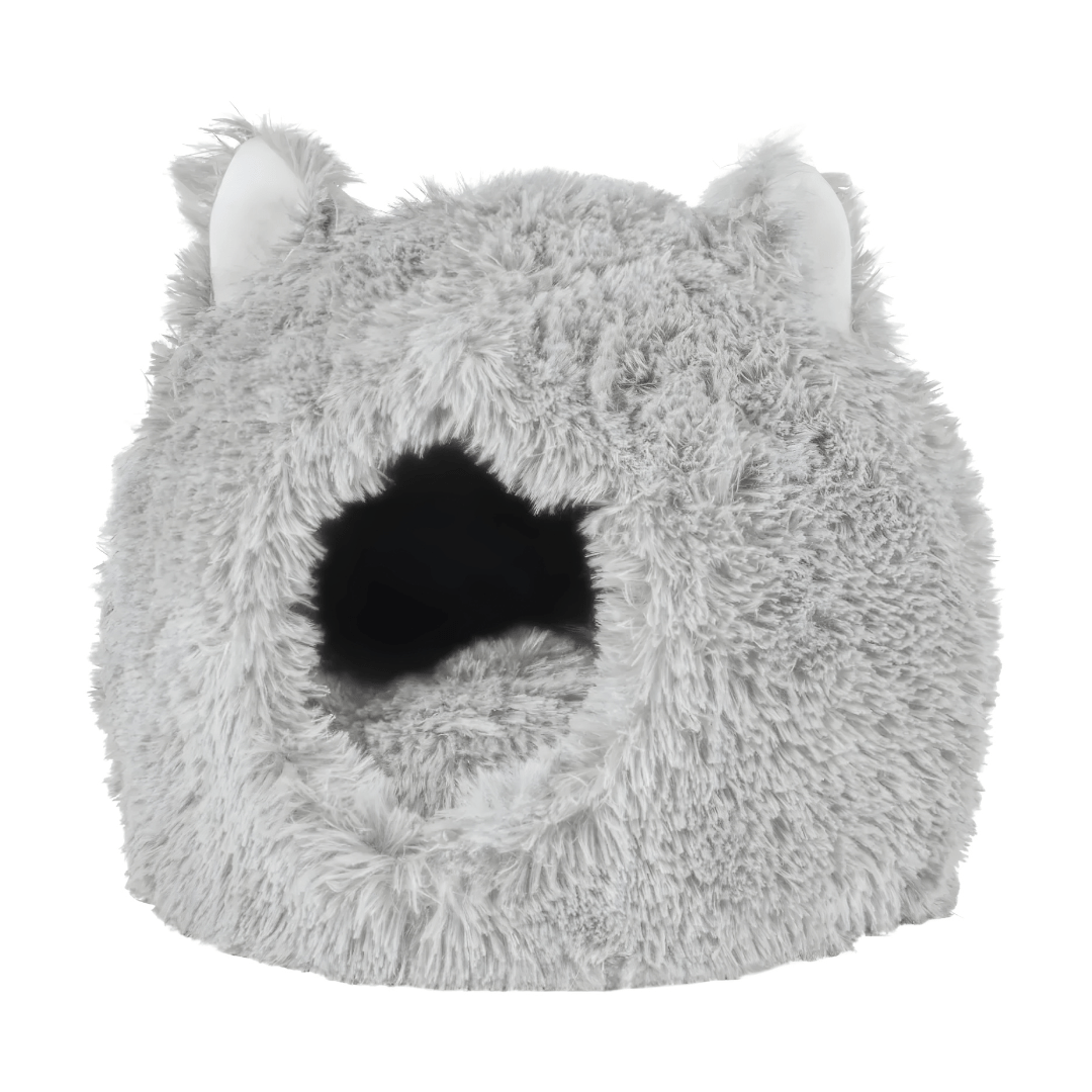 Zoofari gray cat house with cushion and play ball