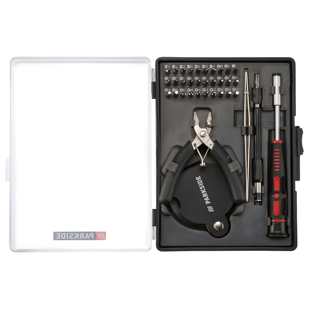 Parkside 35-piece precision mechanics tool set with magnetic screwdriver and accessories