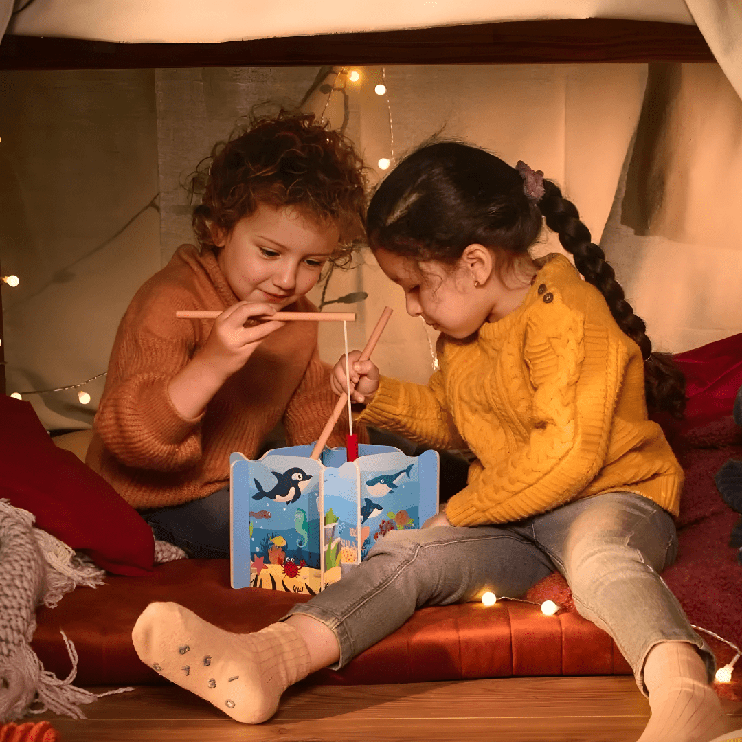 Playtive Wooden Magnetic Fishing Game set with rods and sea animals – Beirut Lebanon
