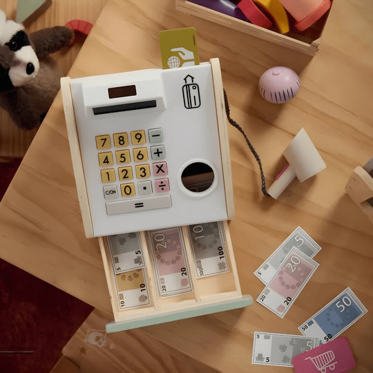 Playtive wooden cash register set with play money and cards – Beirut Lebanon