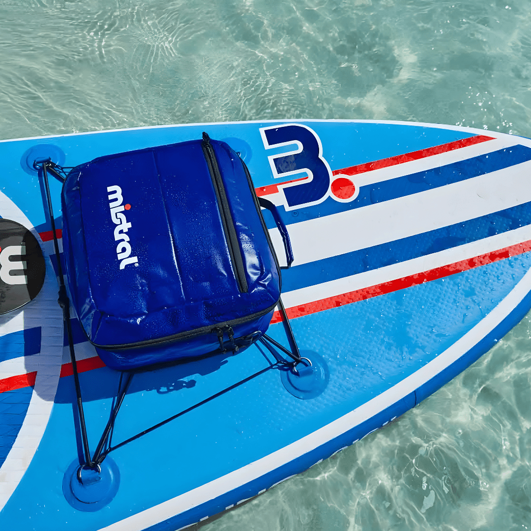 Mistral 10L blue cooler bag with shoulder strap and front zipper pocket – ideal for paddle surf, beach, and outdoor use in Beirut Lebanon