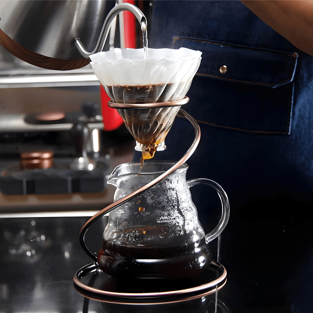 Glass Coffee Pot 500ml with Stainless Steel Stand