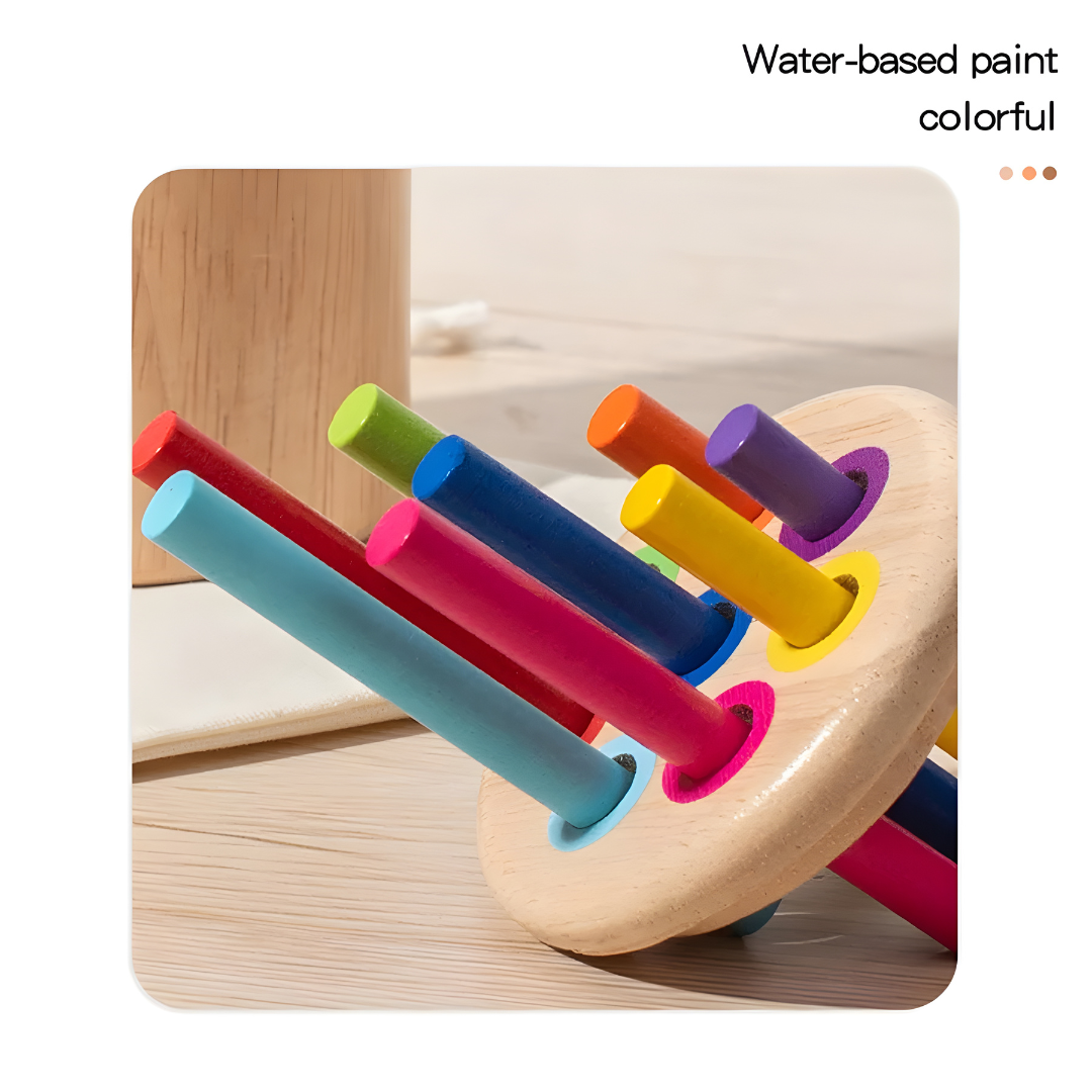 Montessori wooden shape and color sorting toy for toddlers made from natural wood in Lebanon