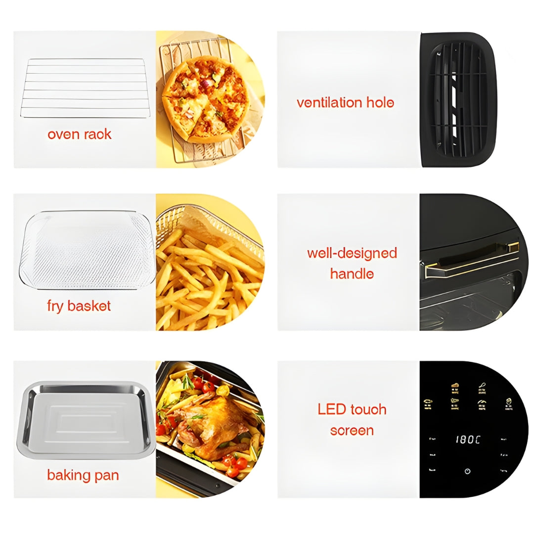 EISENTHAL High Capacity 15L Air Fryer 1500W with LED touch screen and 3D hot air technology for fast and healthy cooking — available in Beirut Lebanon.