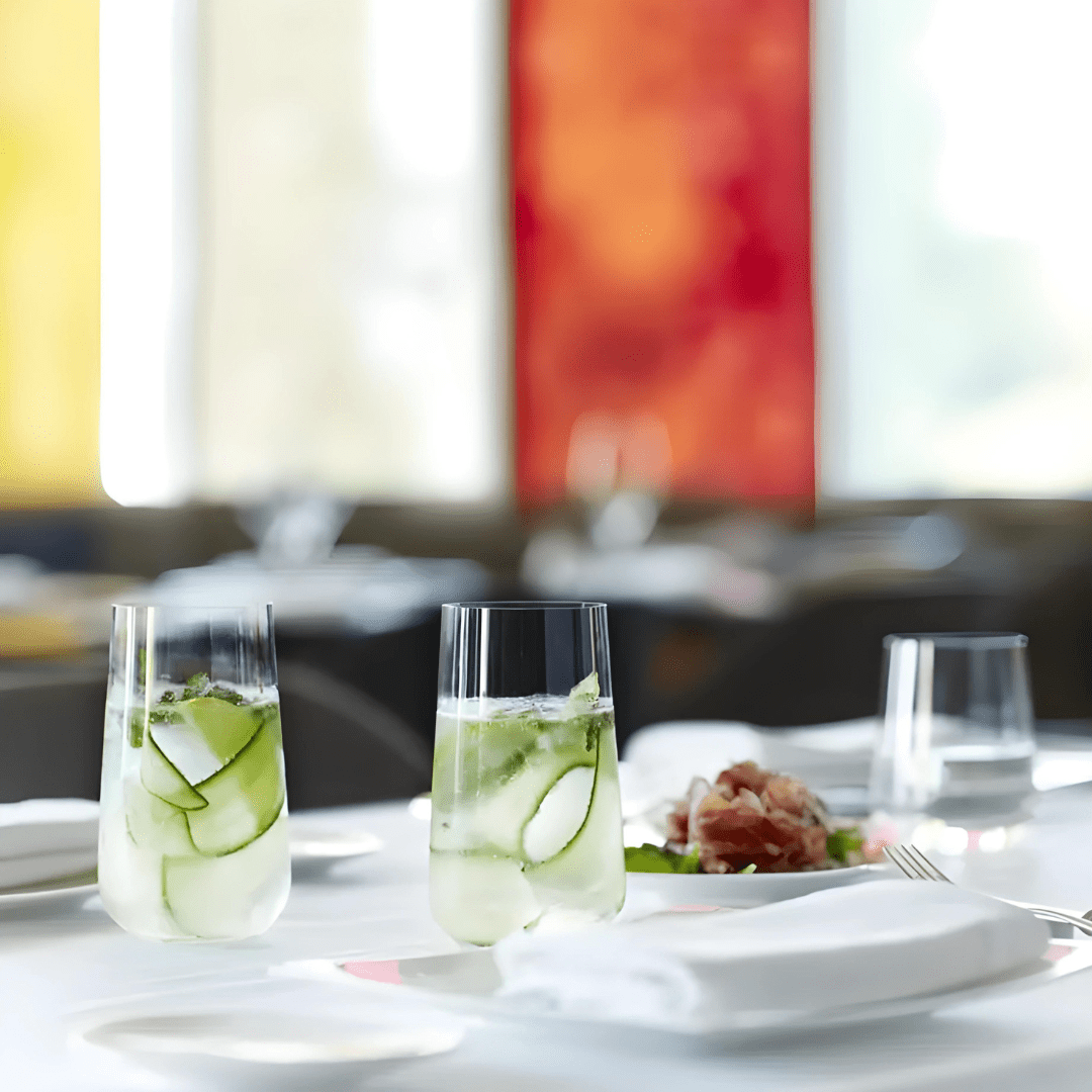 SPIEGELAU Capri Long Drink Glass 550 ml – Set of 2, tall crystal tumbler, dishwasher safe, elegant modern design.