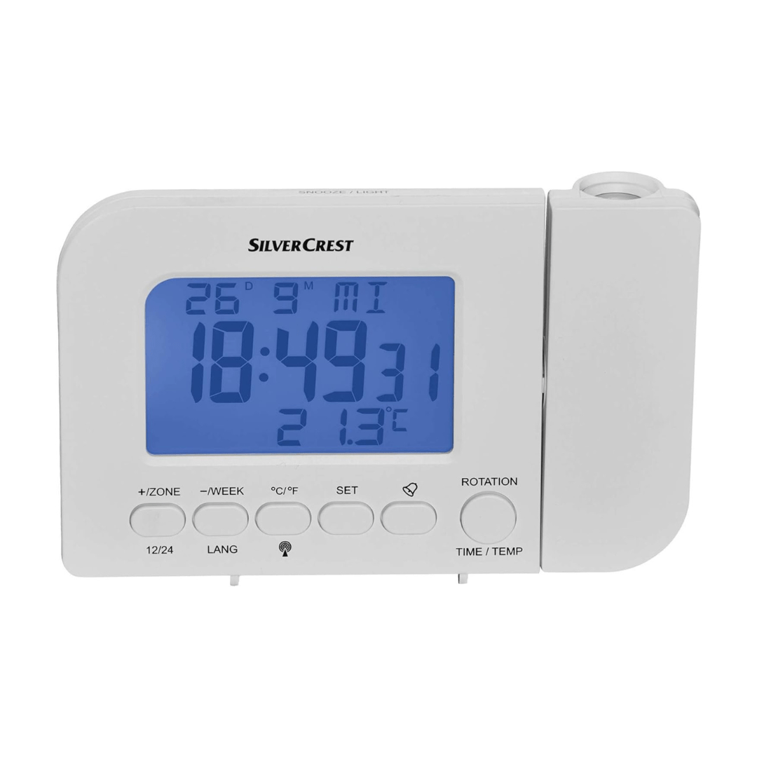 Wireless Projection Alarm Clock with temperature display and dual alarm – Black / White