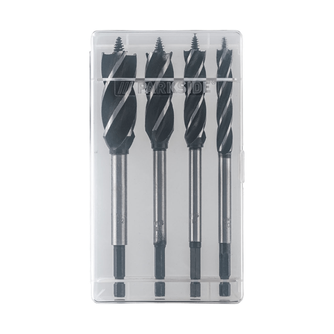 Parkside Set of Spiral Wood Drill Bits With Centered Tip
