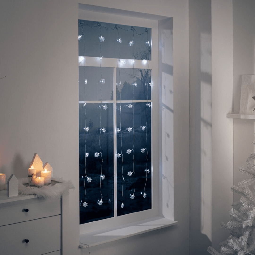 Livarno home LED Light Curtain , 40 LEDs , with timer Battery Operated