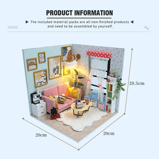 DIY Een Ray Of Sunshine Miniatuur Kit met Meubels en LED-lamp