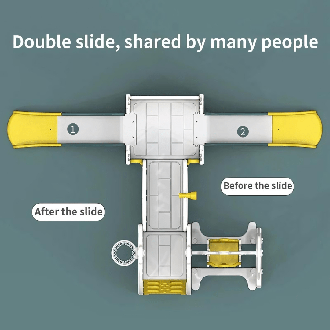 Double Slide With One Swing Playhouse Set