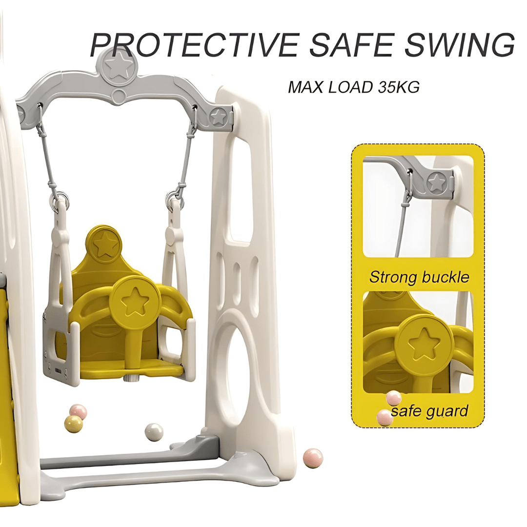 Double Slide With One Swing Playhouse Set