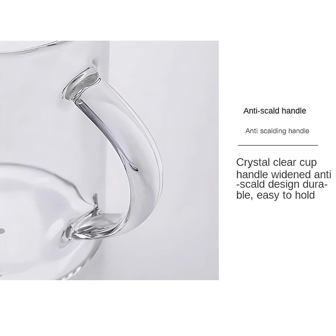 Starry Sky Luminous Creative Clear Glass Cup 450ML With Lid And Spoon