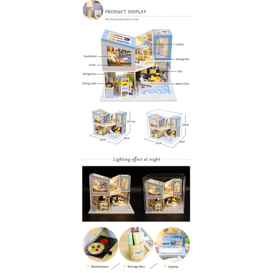 DIY Miniatuur Meubels Houten Huis Met LED-licht