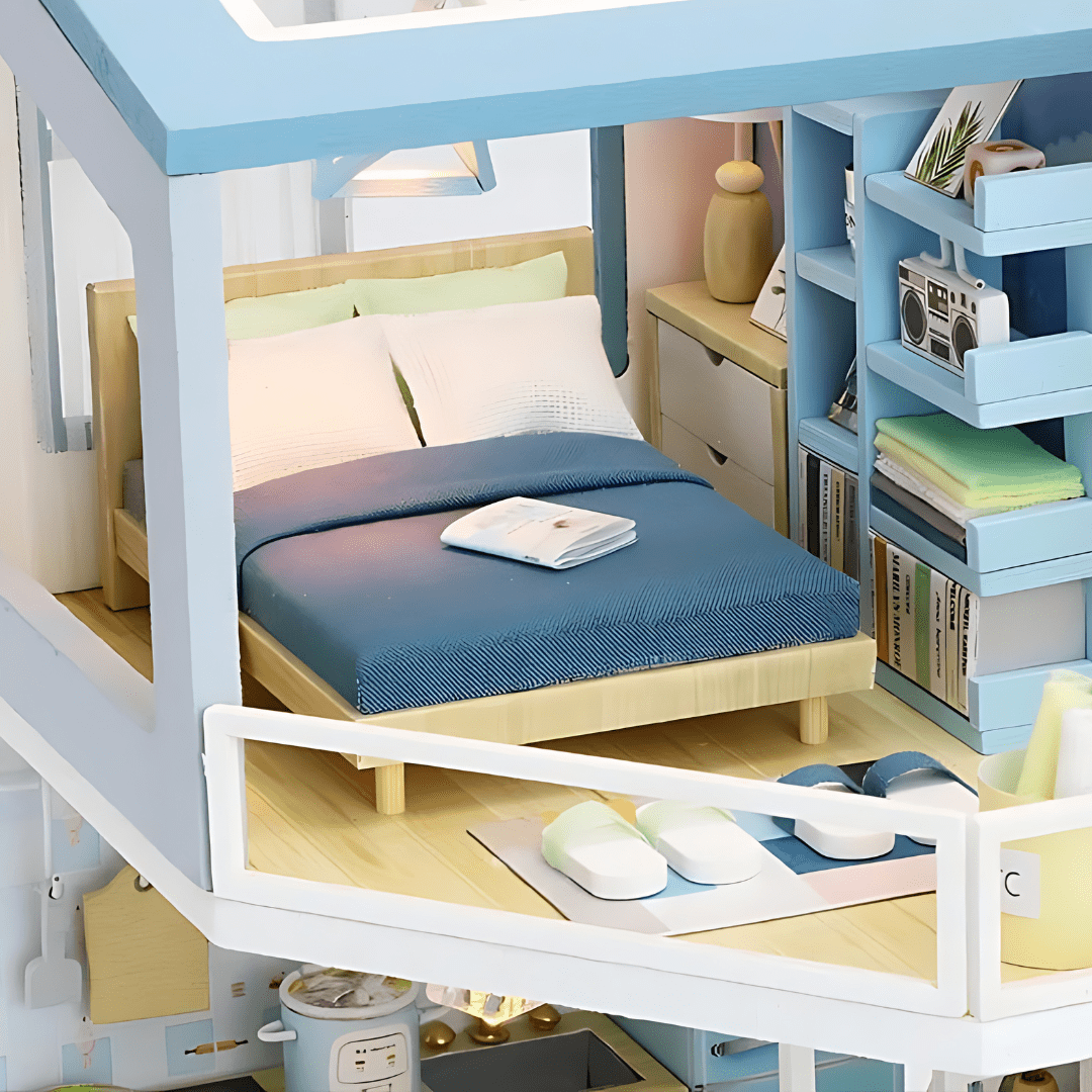 DIY Miniature Furniture Wooden House With LED Light