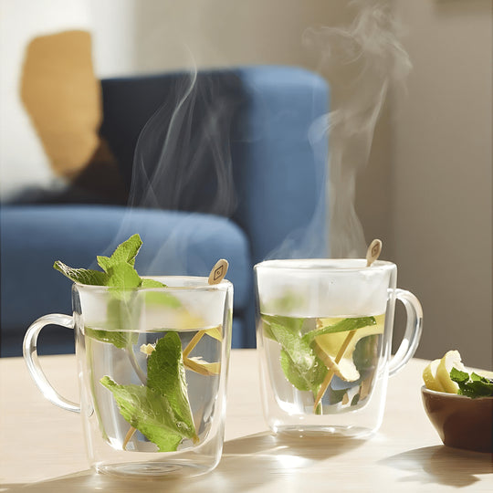 ERNESTO DUBBELWANDIGE GLAZEN SET VAN 2