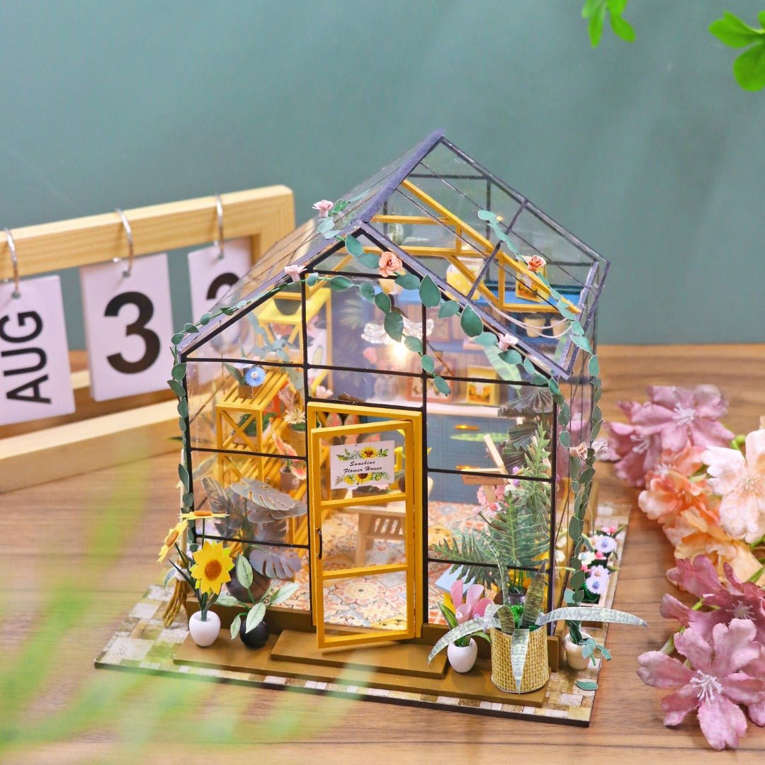 Miniature Flower House with LED Light