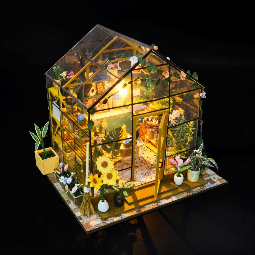 Miniature Flower House with LED Light