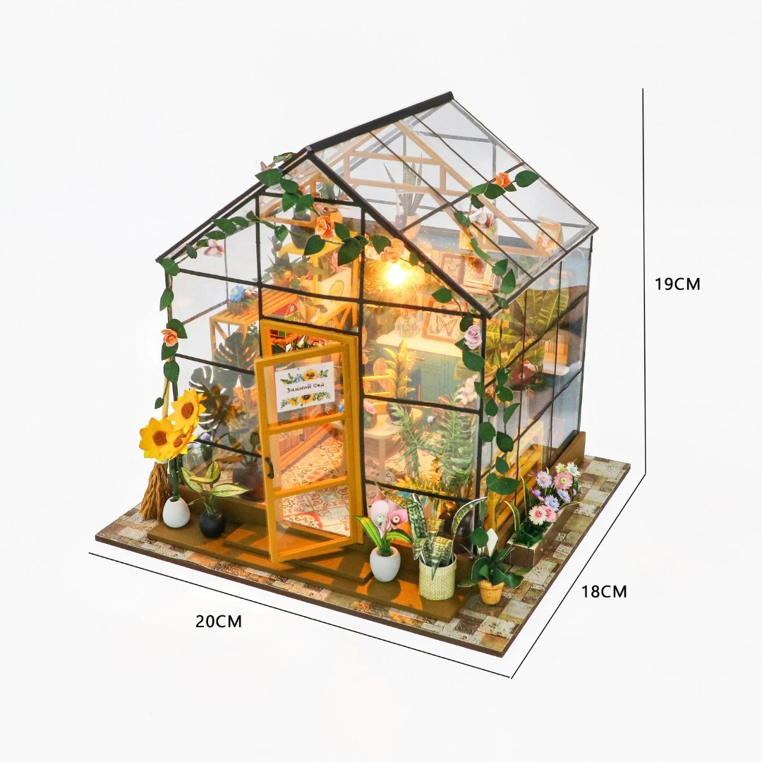 Miniature Flower House with LED Light