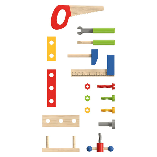 Speelse houten werkbank