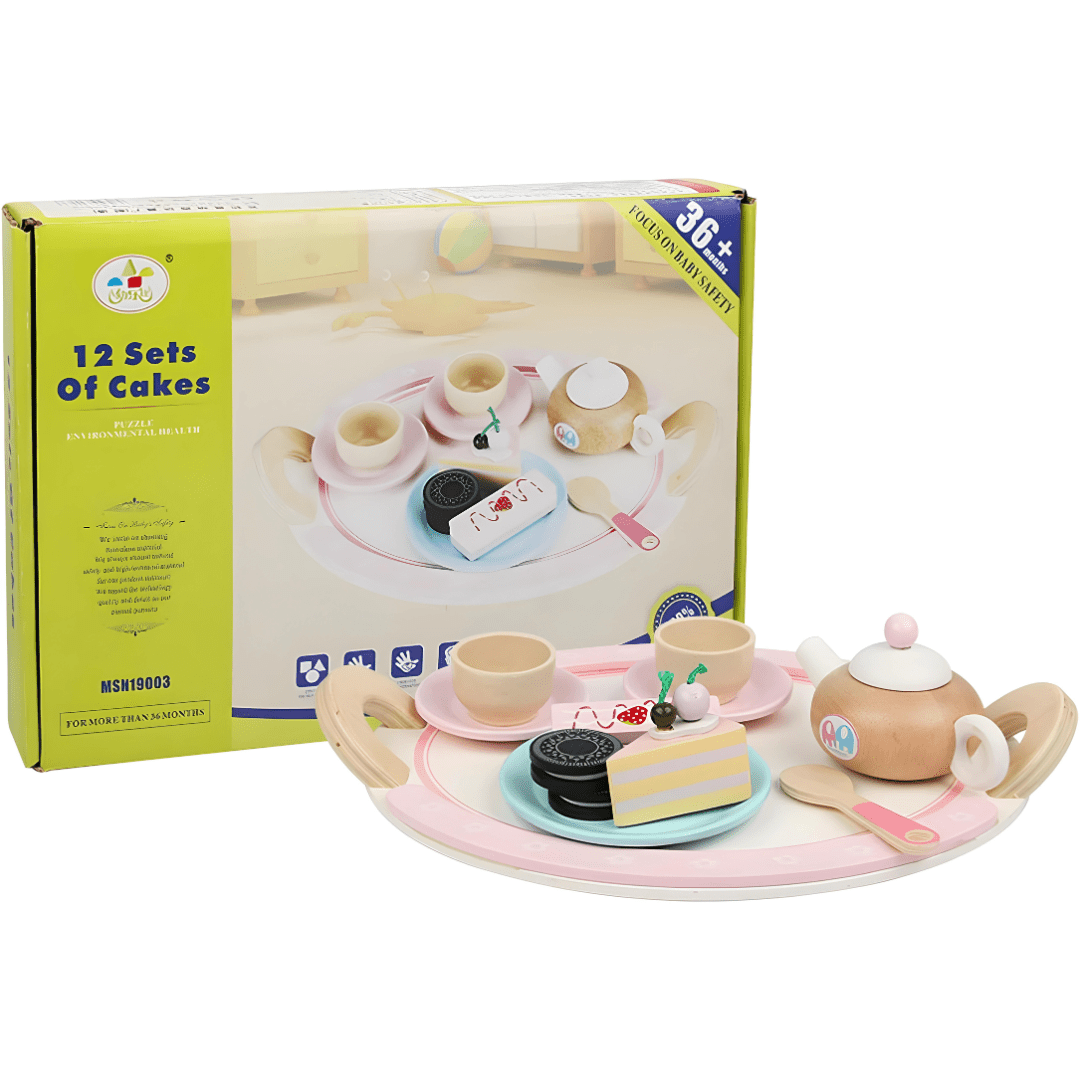 Wooden Tea Party Set for Little Girls