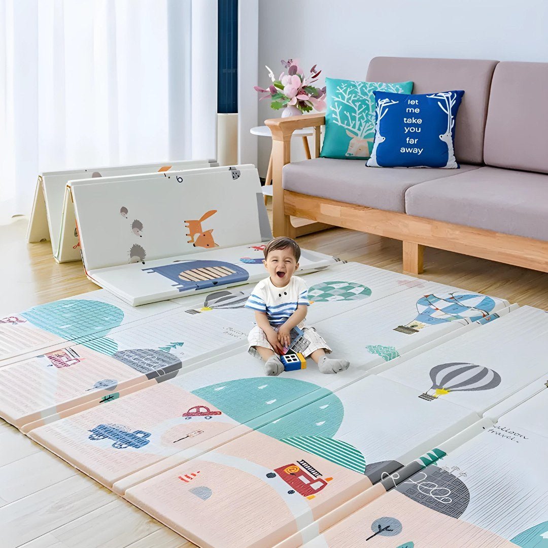 Xpe Opvouwbare Mat met Tas - Grote & Dikke Omkeerbare Opvouwbare Vloermat voor Baby's