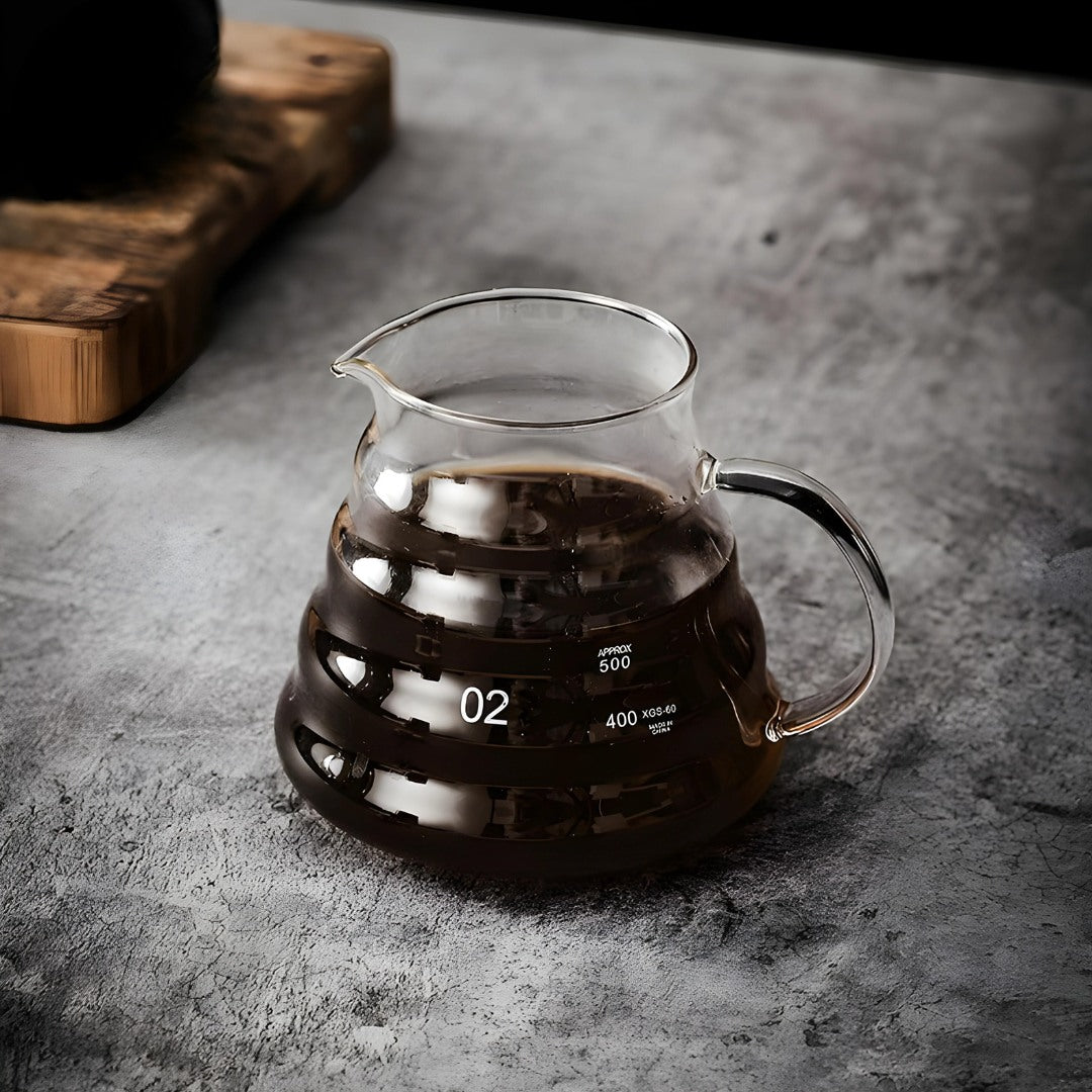 Glass Coffee Pot 500ml with Stainless Steel Stand
