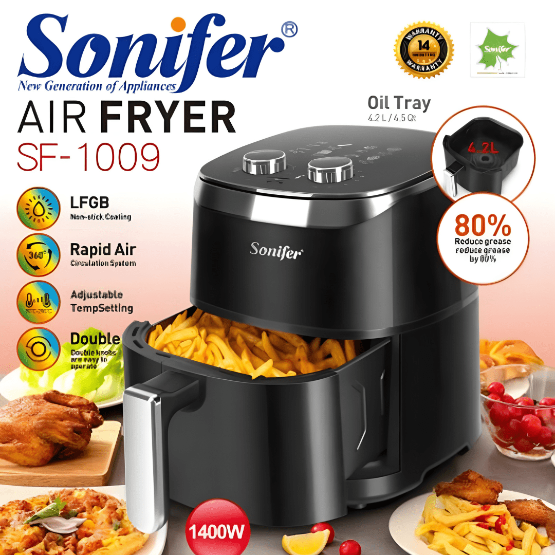 1400W 4,2L Airfryer met regelbare temperatuur SF-1009