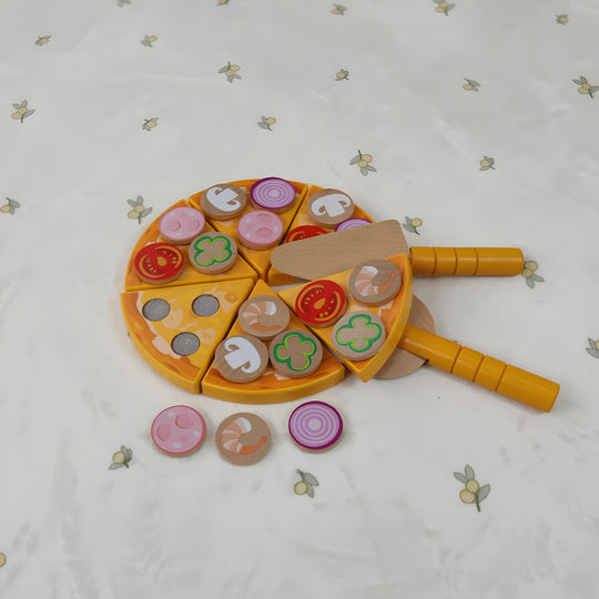 Simulatie houten premium kwaliteit pizza speelgoedset 3 jaar +