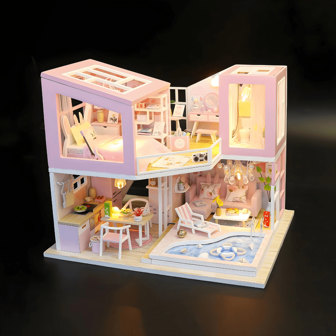 DIY First Love Miniature House – Wooden Furniture & LED Light