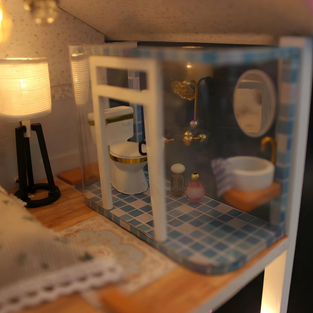 DIY Beautiful Miniature Villa Doll House With Led Light