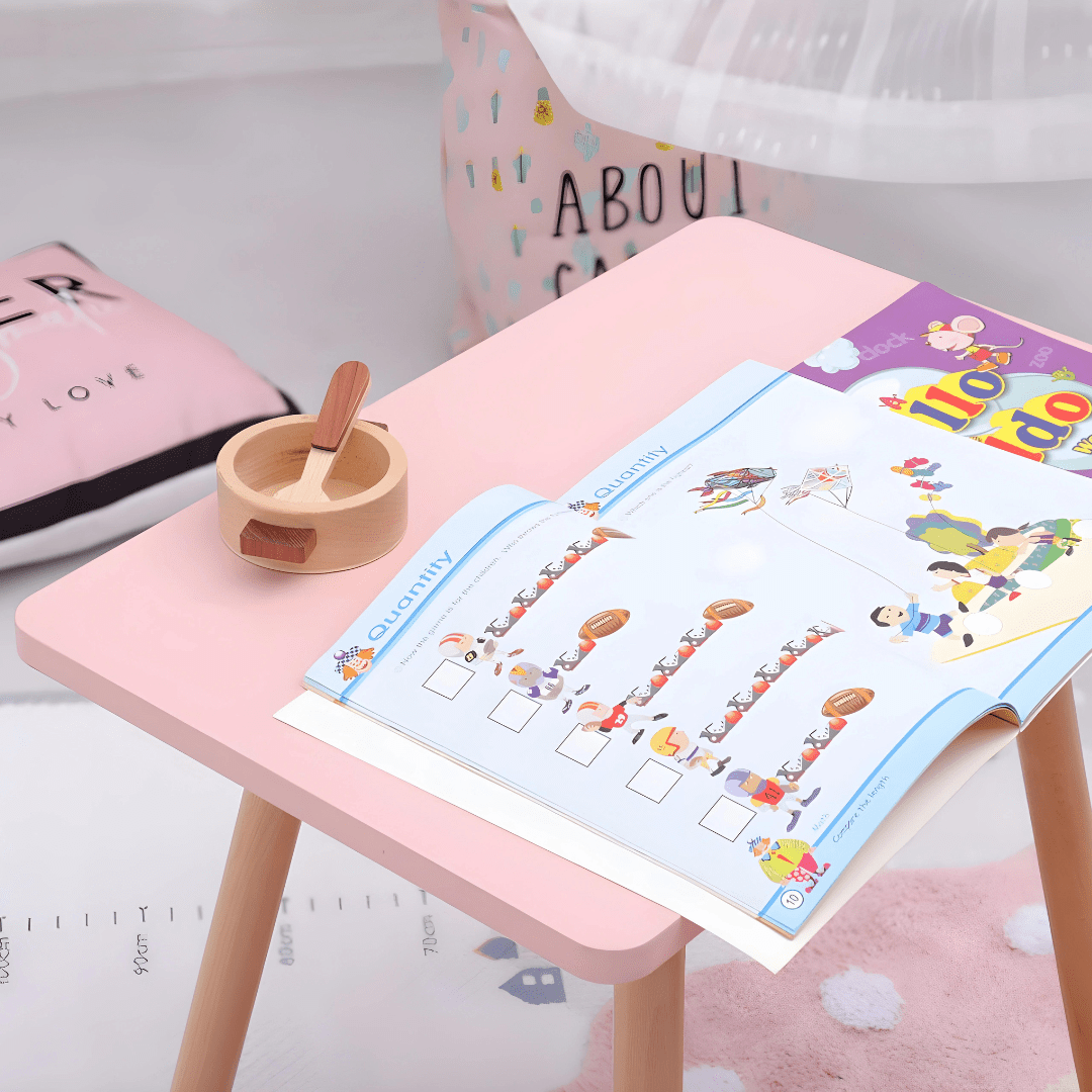 Montessori Preschool and Kindergarten Kids Desk With Chair
