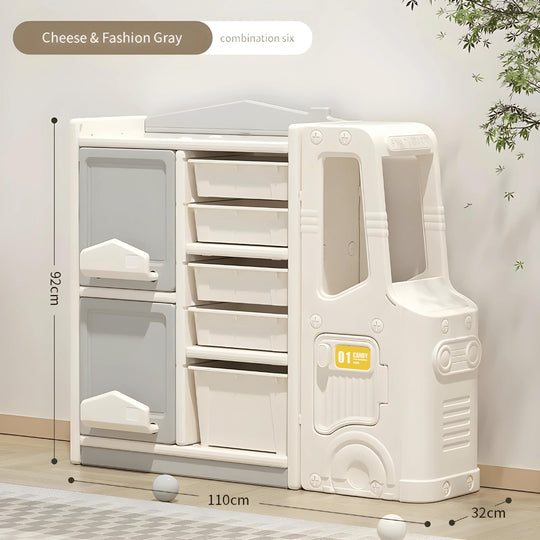 Moderne opbergkast in busdesign 110×32×92cm