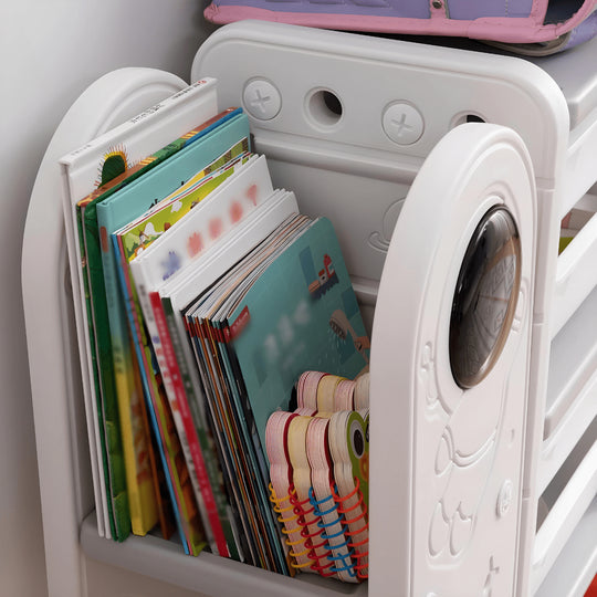 Premium HDPE speelgoedopbergkast met maanwagen - 140×32×93 cm