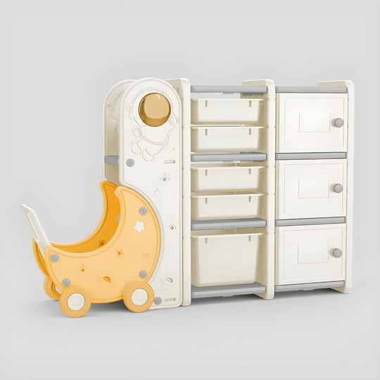 Premium HDPE speelgoedopbergkast met maanwagen - 140×32×93 cm