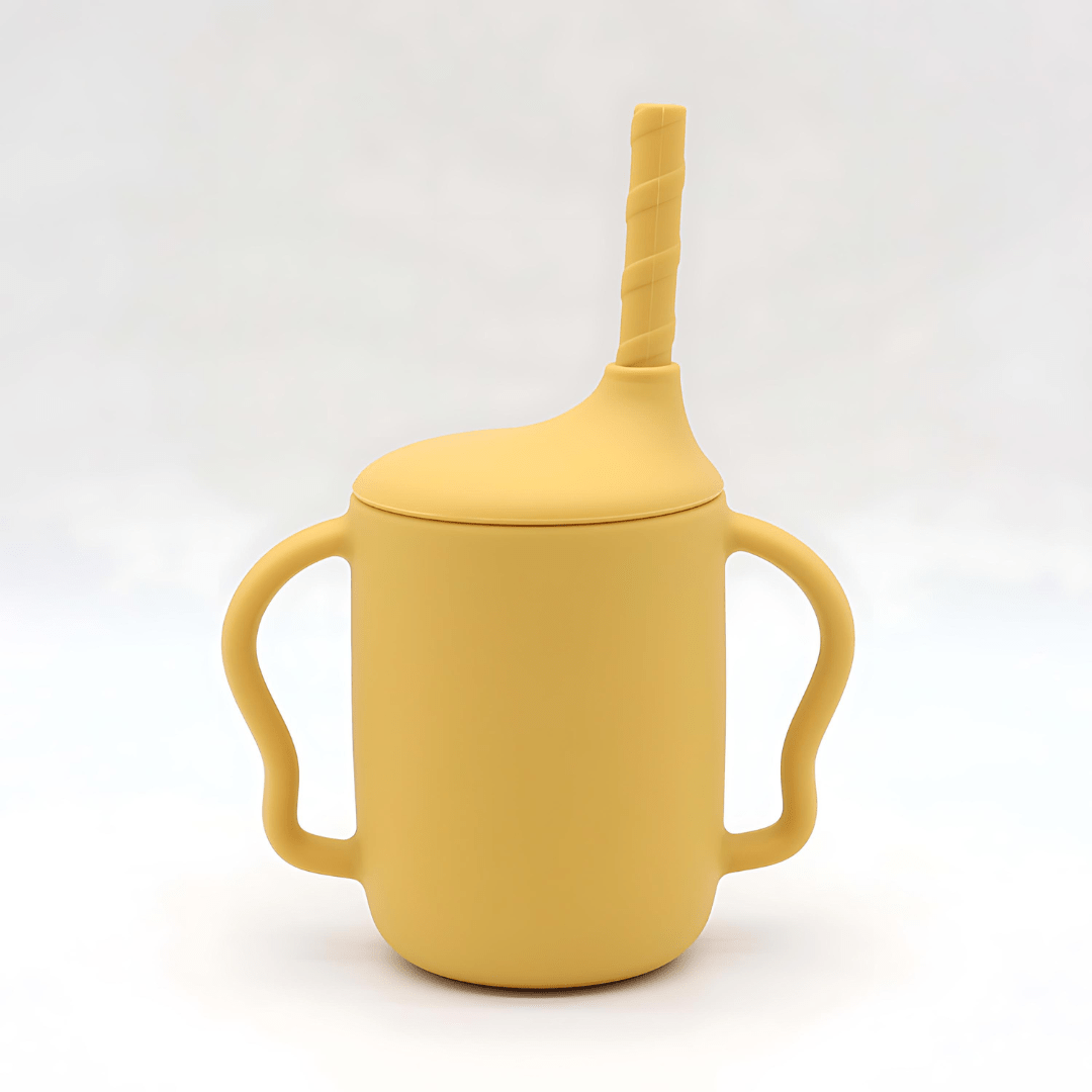 Toddlers Silicone Baby Feeding Sippy Cup With Handles Universal Spill Proof
