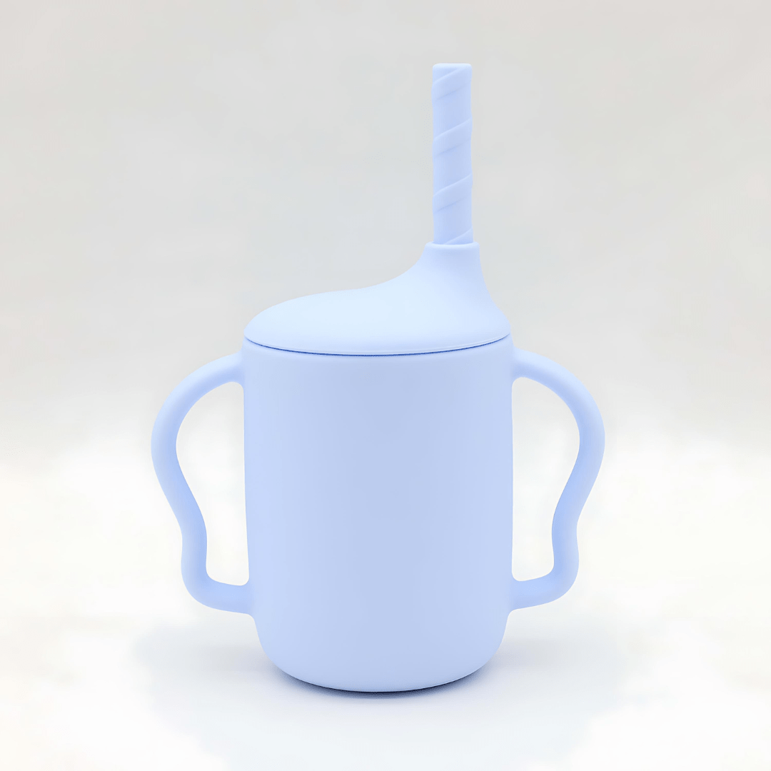 Toddlers Silicone Baby Feeding Sippy Cup With Handles Universal Spill Proof
