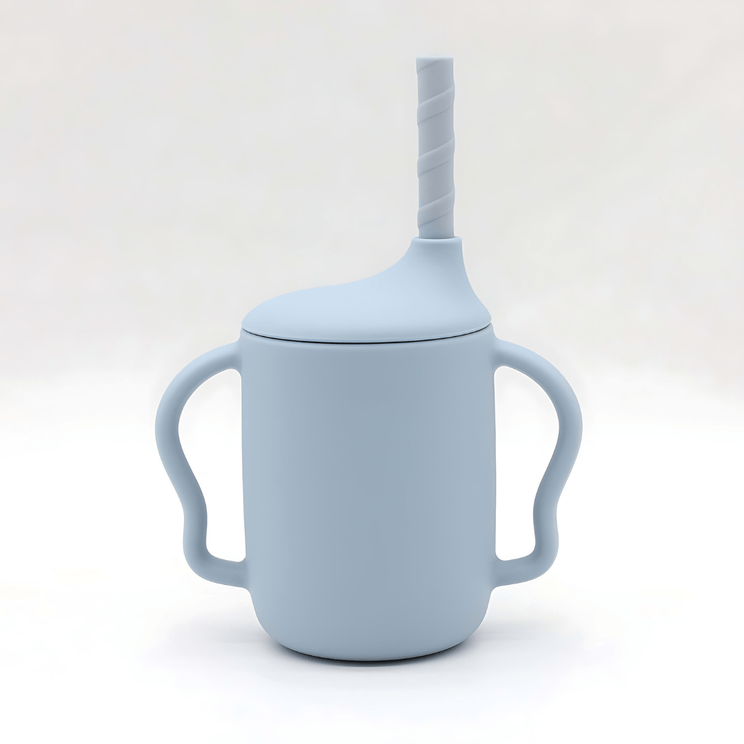 Toddlers Silicone Baby Feeding Sippy Cup With Handles Universal Spill Proof