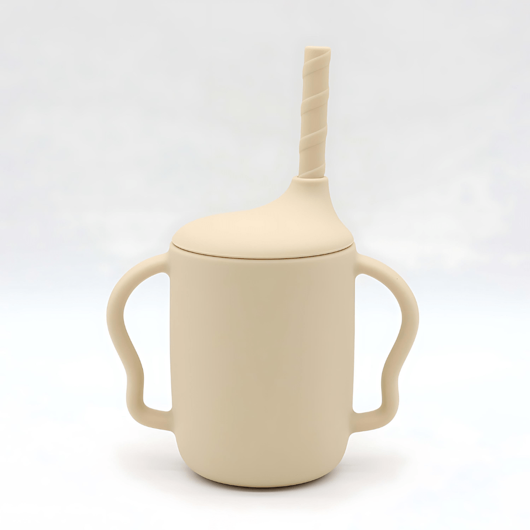 Toddlers Silicone Baby Feeding Sippy Cup With Handles Universal Spill Proof