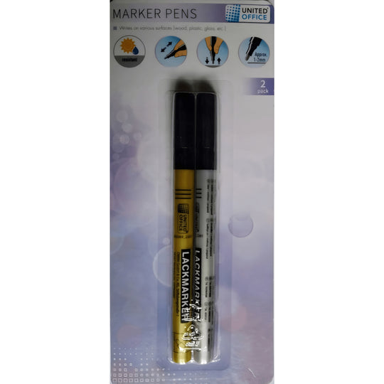 United Decorative Marker Set Gold & Grey |European Household |Lebanon