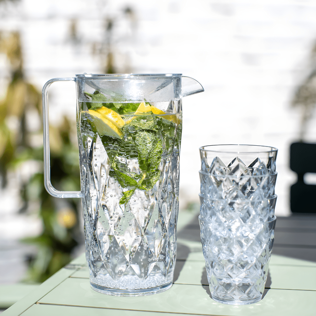 KOZIOL Drinking Pot + 4 Glasses Stackable